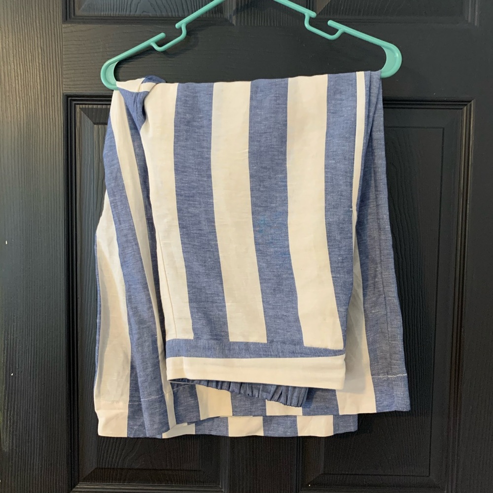 Madewell Wide Leg Pull-on Crop Stripe Pant - XL